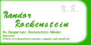 nandor rockenstein business card